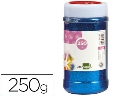 Bote 250g. purpurina Liderpapel azul metalizado